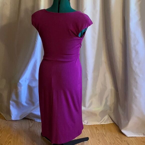 CONNECTED APPARELsize 6 dress in plum purple with front pleat - Picture 8 of 11